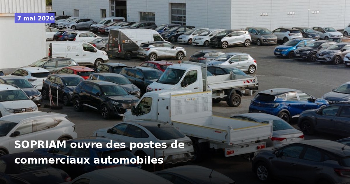 SOPRIAM recrute des commerciaux automobiles