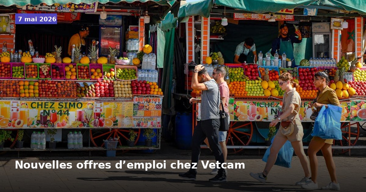 Offres d’emploi disponibles chez Vetcam