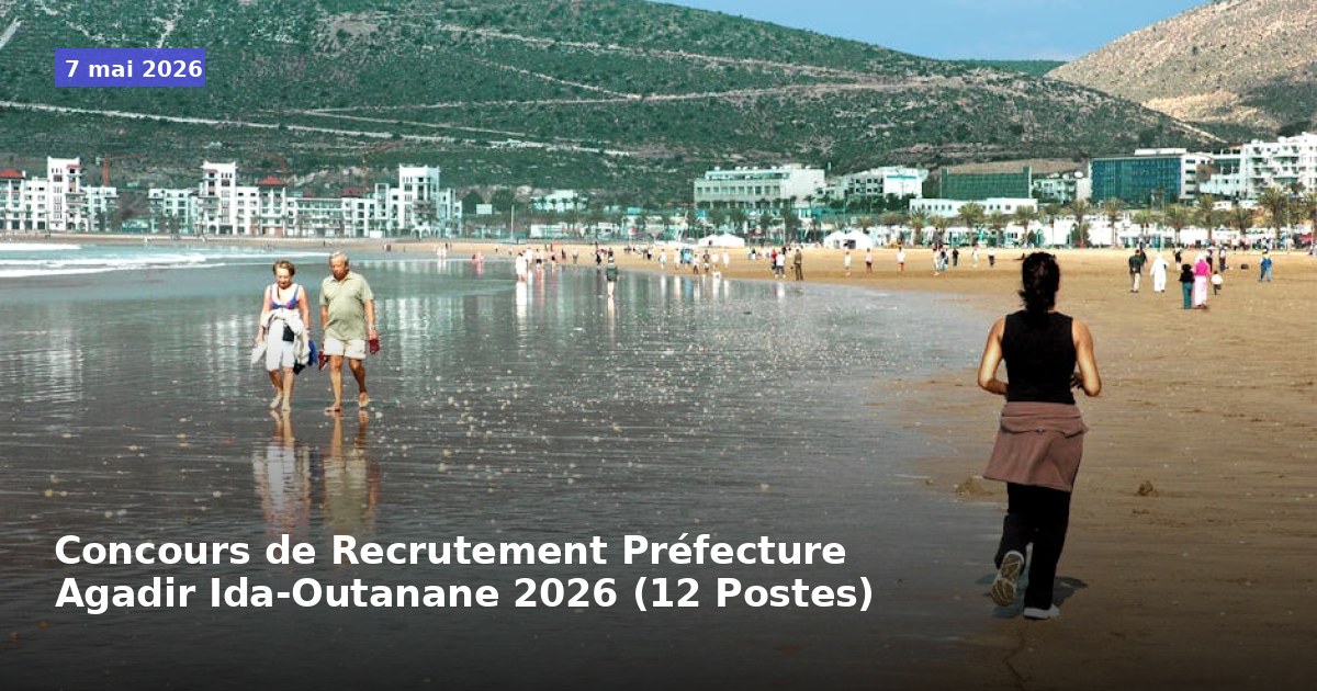 Concours de Recrutement à la Préfecture d'Agadir Ida-Outanane 2026 (12 Postes)