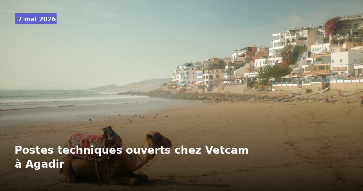 Offres d'emploi techniques chez Vetcam à Agadir