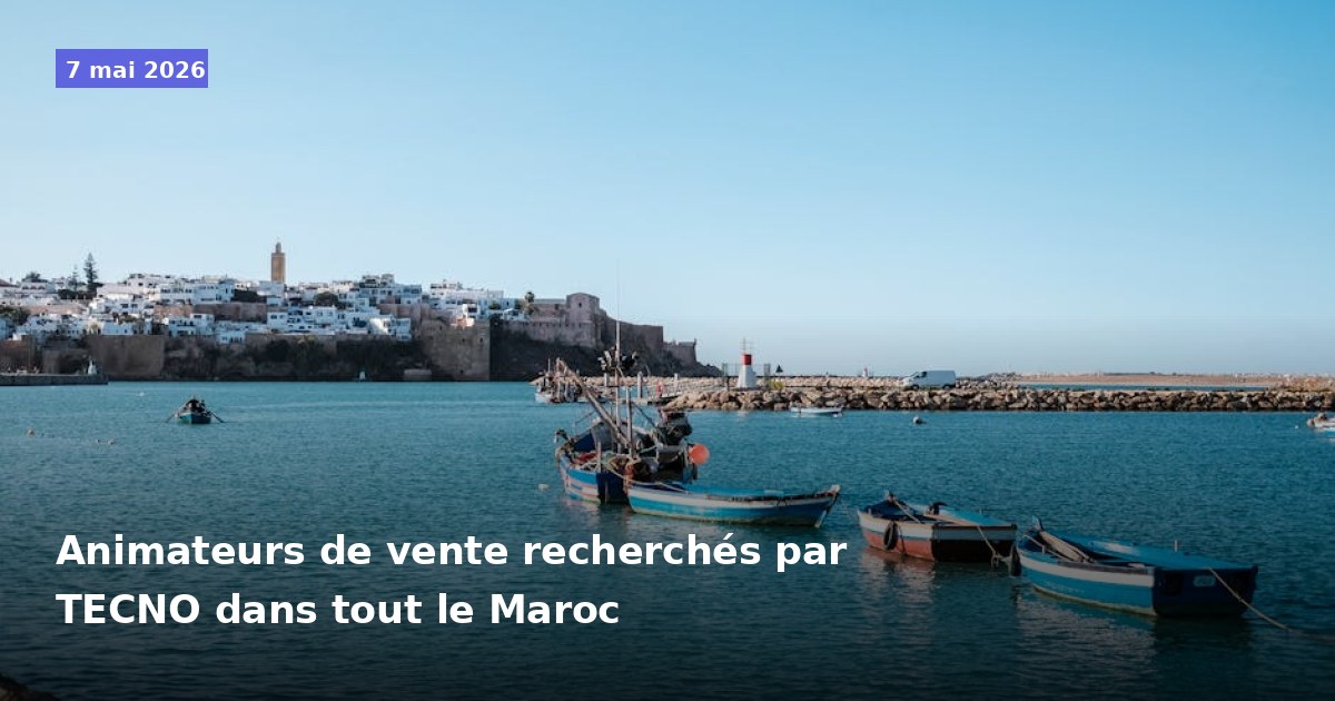 Recherche d'animateurs de vente par TECNO dans tout le Maroc