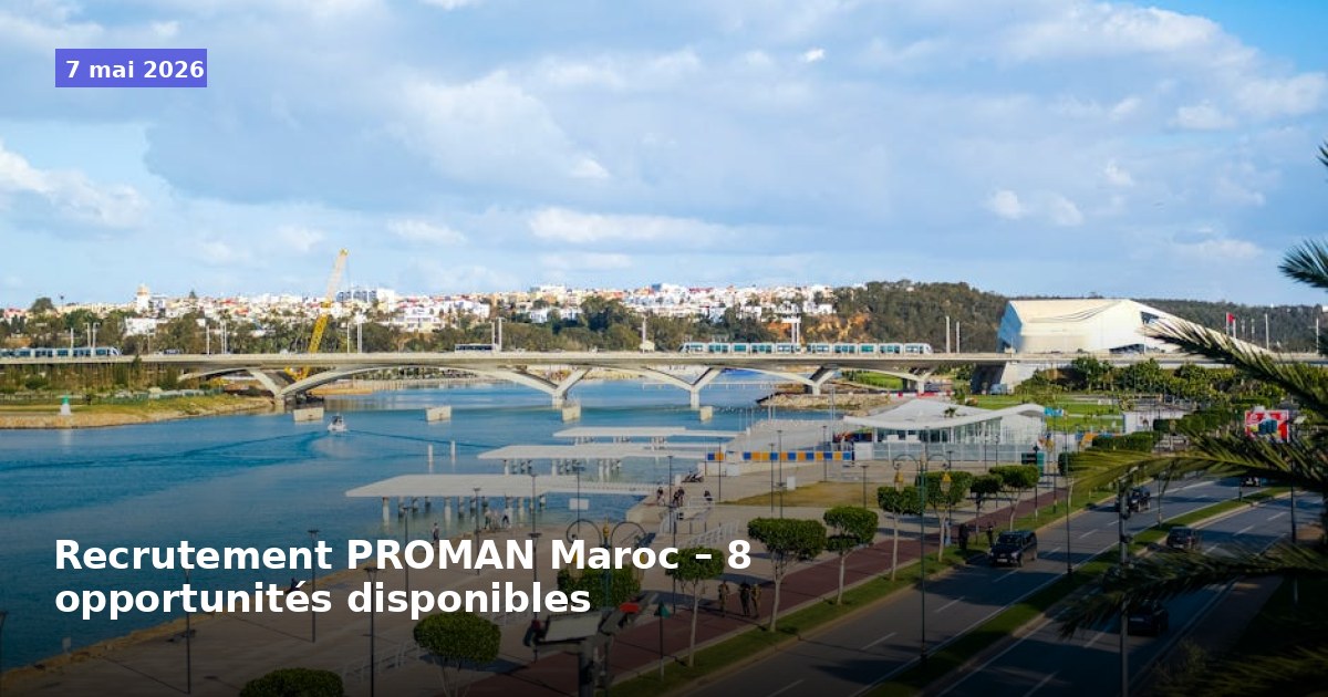 Recrutement chez PROMAN Maroc – 8 postes à pourvoir