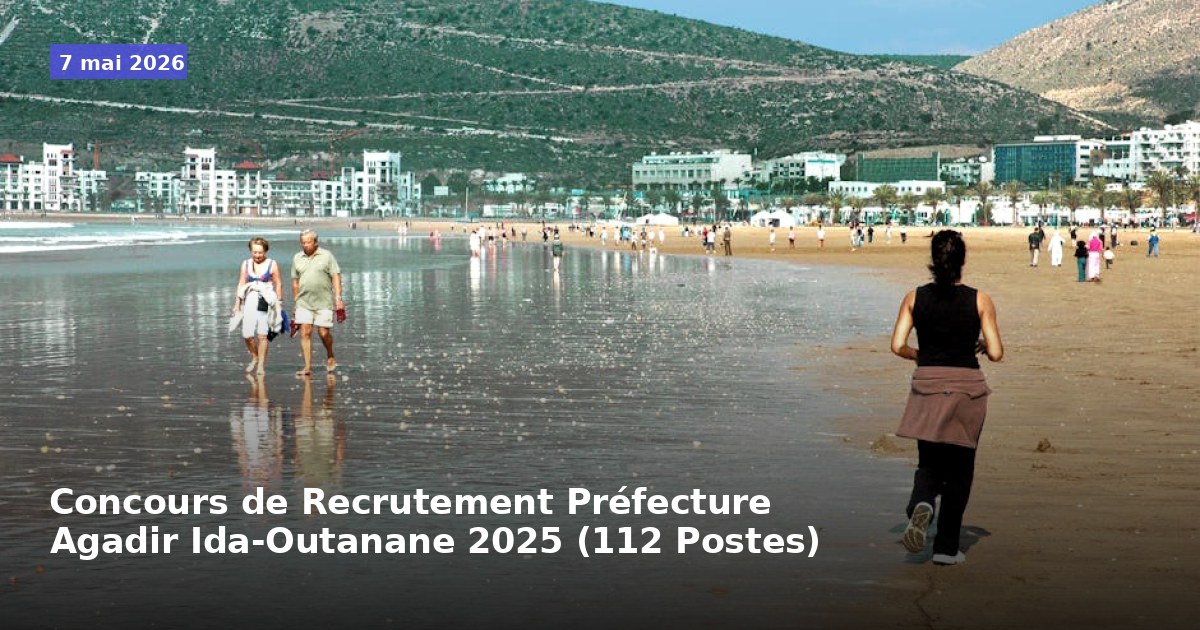 Concours de Recrutement à la Préfecture d'Agadir Ida-Outanane 2025 (112 Postes)