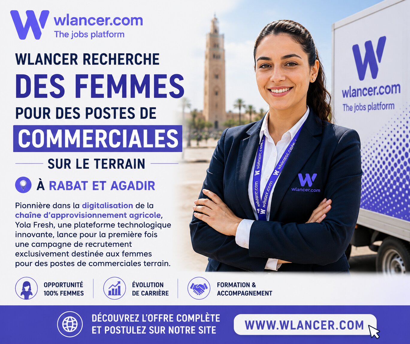 Yola Fresh recherche des femmes pour des postes de commerciales sur le terrain à Rabat et Agadir